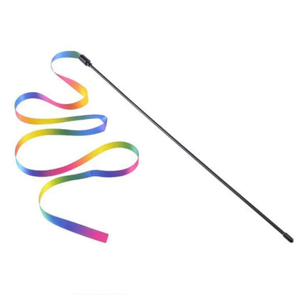 Mystery Paw Rainbow Cat Teaser Wand - Interactive Fun for Felines!