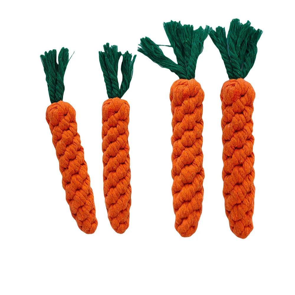 Mystery Paw Kawaii Carrot Rope Dog Chew Toy - Fun & Dental Care Combined!