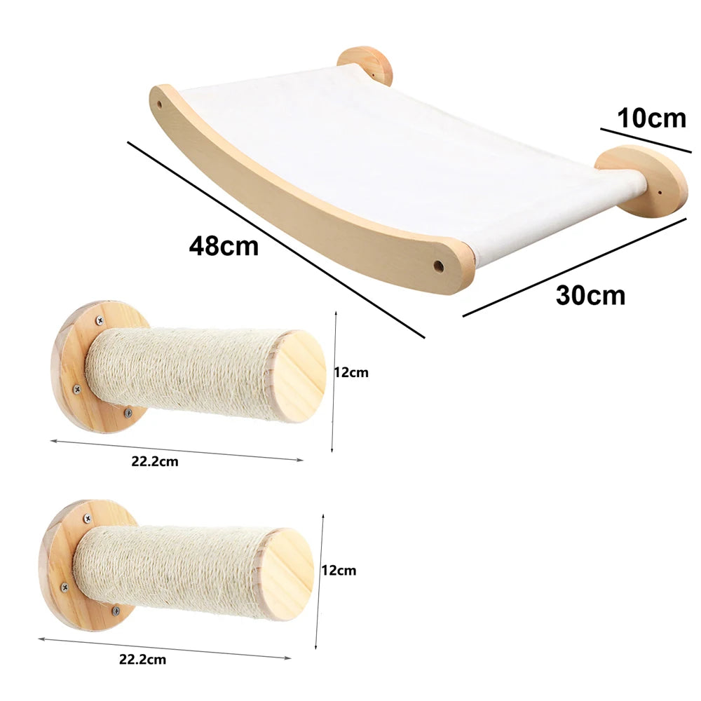Mystery Paw Wall-Mounted Cat Playground: Climb, Scratch, Lounge!