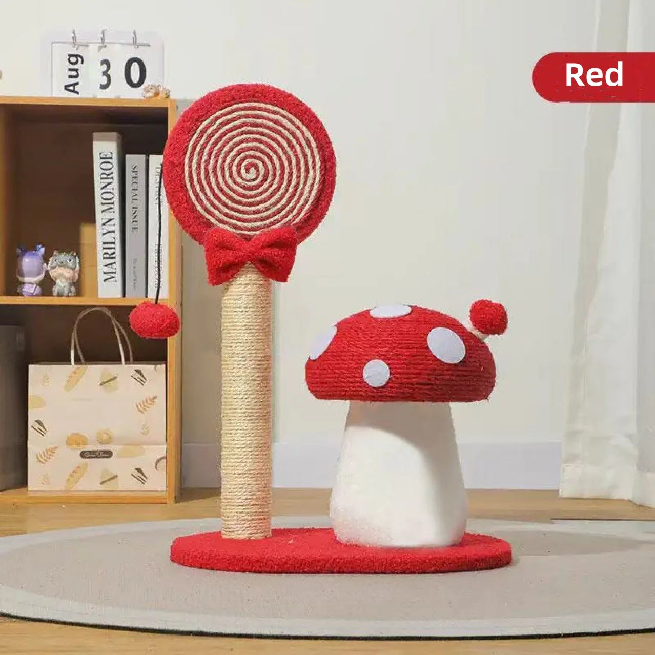 Mystery Paw Mushroom Cat Tree Scratcher - Natural Sisal