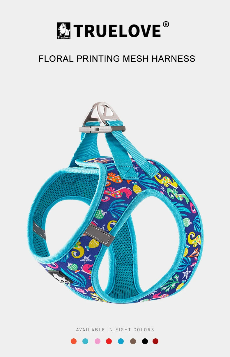 Mystery Paw Reflective Air Mesh Harness for Small & Medium Pets